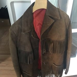 Vintage fringed jacket dk brown